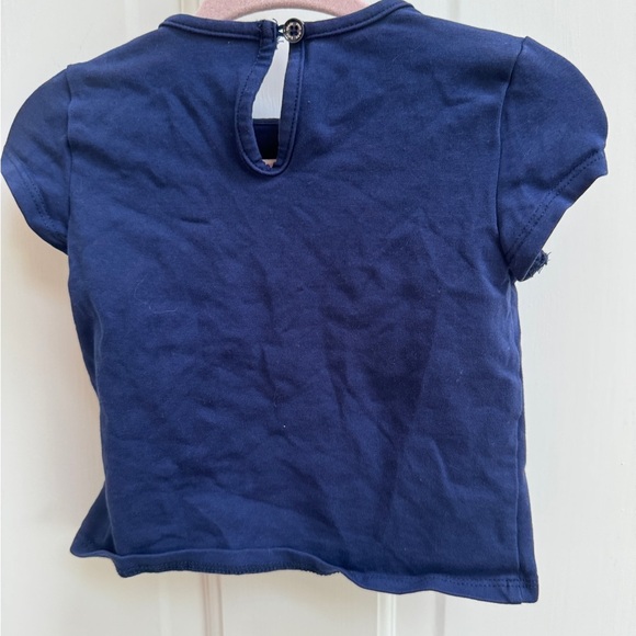 NWOT Kate Spade 12M Blue Multicolor Heart Girls Short Sleeve Top Blouse - Picture 4 of 4